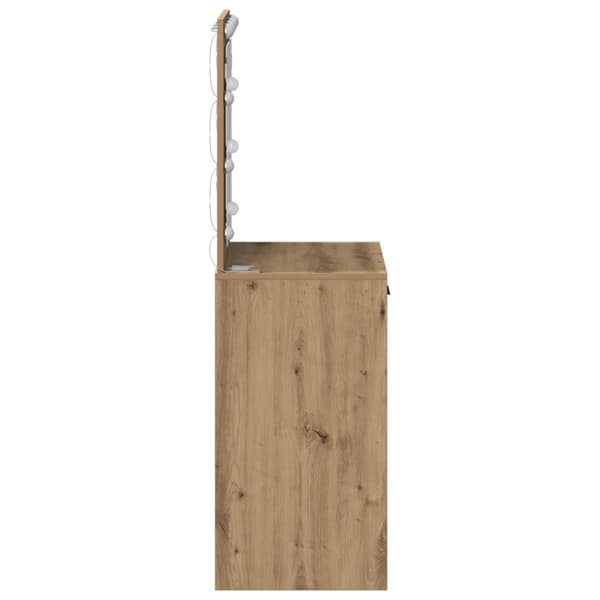vidaXL Kunstnerisk egetræ MDF, Glas 50 x 41 x 135 cm Spejl Makeupbord