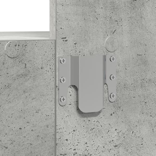 vidaXL Beton grå Træ Medium Spejl Sminkebord Rektangulær Moderne