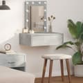 Miniatyrbillede 2 af 11: vidaXL Beton grå Træ Medium Spejl Sminkebord Rektangulær Moderne