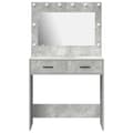 Miniatyrbillede 6 af 11: vidaXL Beton grå Spånplade 78.5 x 41 x 135 cm Beton grå makeupbord