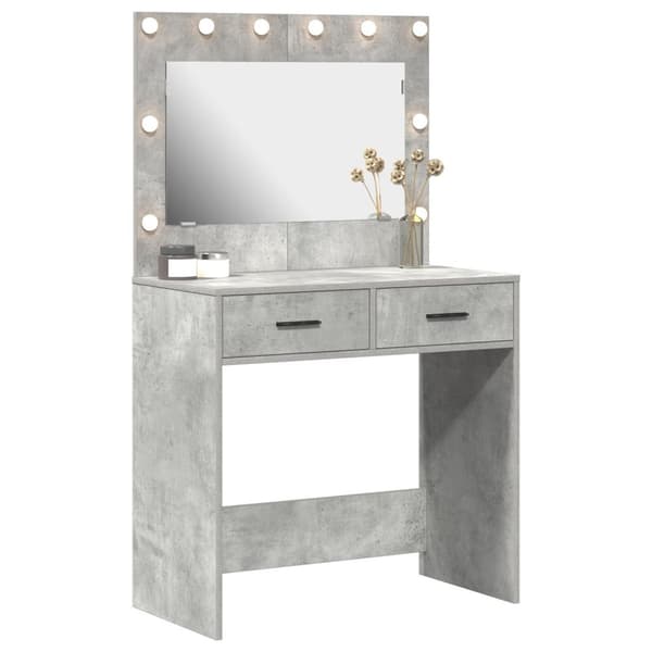 vidaXL Beton grå Spånplade 78.5 x 41 x 135 cm Beton grå makeupbord