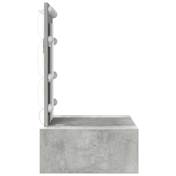 vidaXL Betonggrå Trä Medium Spegel Sminkbord Rektangulär Modern