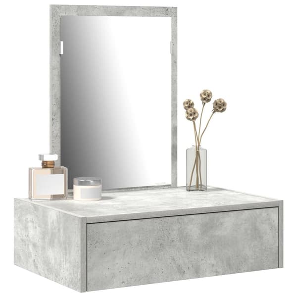 vidaXL Betonggrå Konstruerat trä 60 x 40 x 70 cm Spegel Sminkbord