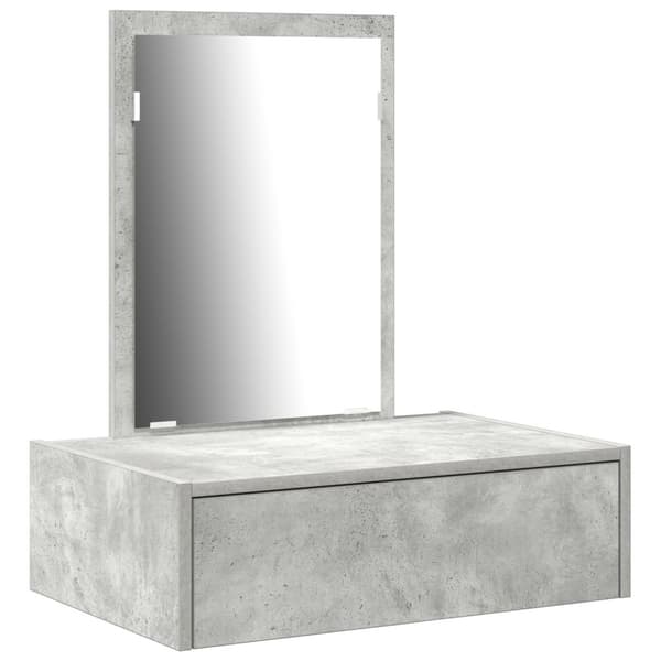 vidaXL Betonggrå Konstruerat trä 60 x 40 x 70 cm Spegel Sminkbord