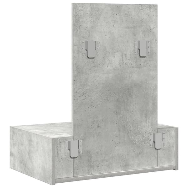 vidaXL Betonggrå Konstruerat trä 60 x 40 x 70 cm Spegel Sminkbord