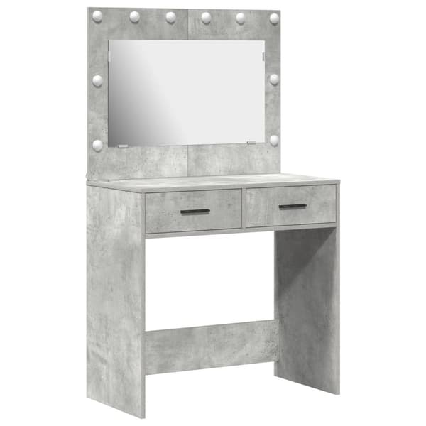 vidaXL Betonggrå Spånskiva 78.5 x 41 x 135 cm Betonggrå sminkbord