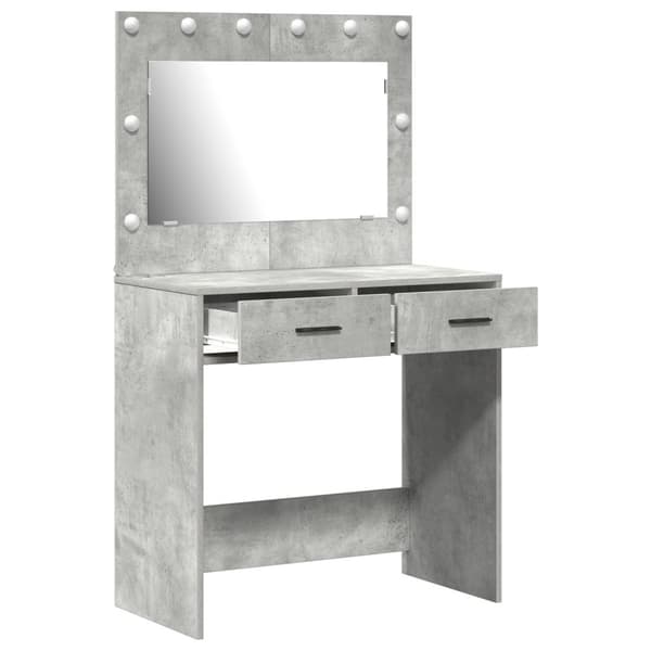 vidaXL Betonggrå Spånskiva 78.5 x 41 x 135 cm Betonggrå sminkbord