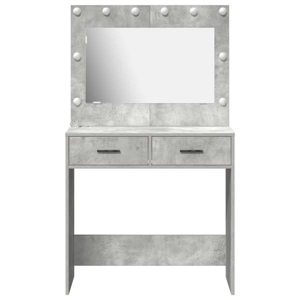 vidaXL Betonggrå Spånskiva 78.5 x 41 x 135 cm Betonggrå sminkbord