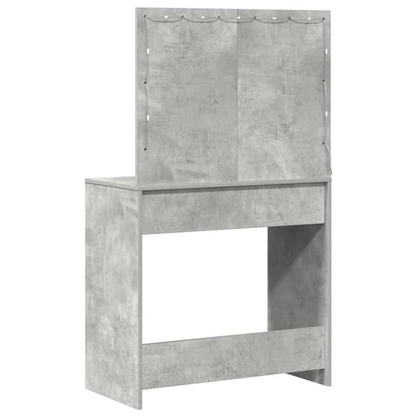 vidaXL Betonggrå Spånskiva 78.5 x 41 x 135 cm Betonggrå sminkbord