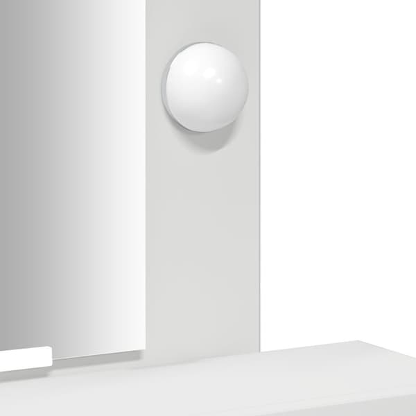 vidaXL Vit MDF 50 x 41 x 140 cm Spegel Sminkbord Rektangulärt