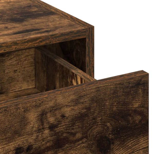 vidaXL Rökt ek Massivt trä 60 x 40 x 70 cm Sminkbord Rektangulär