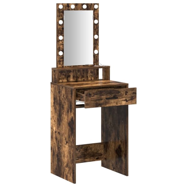 vidaXL Røget Eg Konstrueret Træ 50 x 41 x 140 cm Spejl Spejlbord