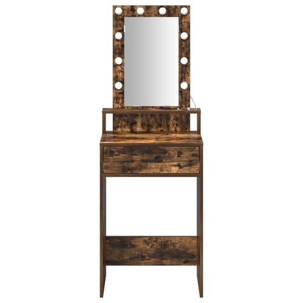 vidaXL Røget Eg Konstrueret Træ 50 x 41 x 140 cm Spejl Spejlbord