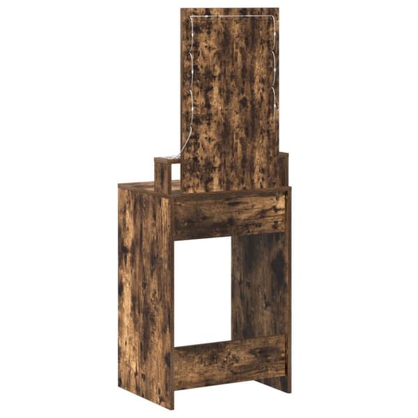 vidaXL Røget Eg Konstrueret Træ 50 x 41 x 140 cm Spejl Spejlbord