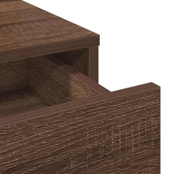 vidaXL Brun egetræ Træ 50 x 41 x 140 cm Spejl Sminkebord Rektangulær