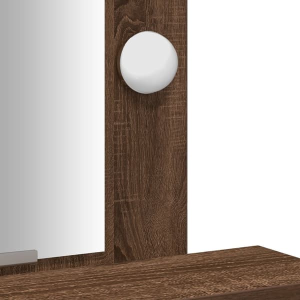 vidaXL Brun egetræ Træ 50 x 41 x 140 cm Spejl Sminkebord Rektangulær