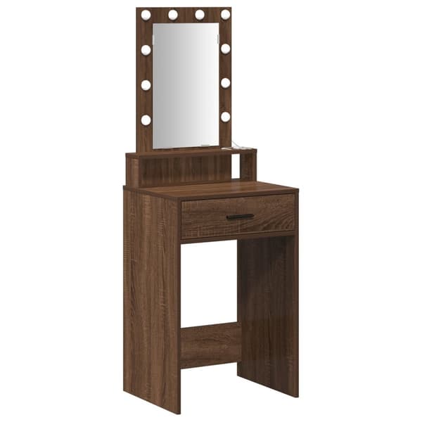 vidaXL Brun ek Trä 50 x 41 x 140 cm Spegel Sminkbord Rektangulär
