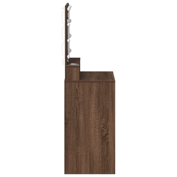 vidaXL Brune Egetræ Konstrueret træ 50 x 41 x 135 cm Spejl Sminkebord