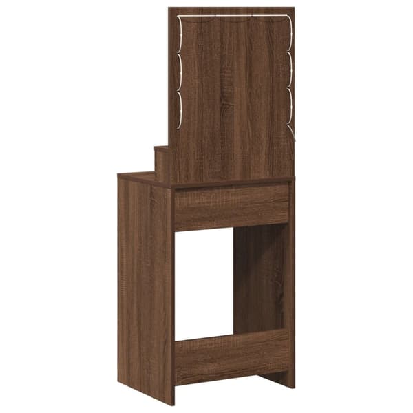 vidaXL Brune Egetræ Konstrueret træ 50 x 41 x 135 cm Spejl Sminkebord