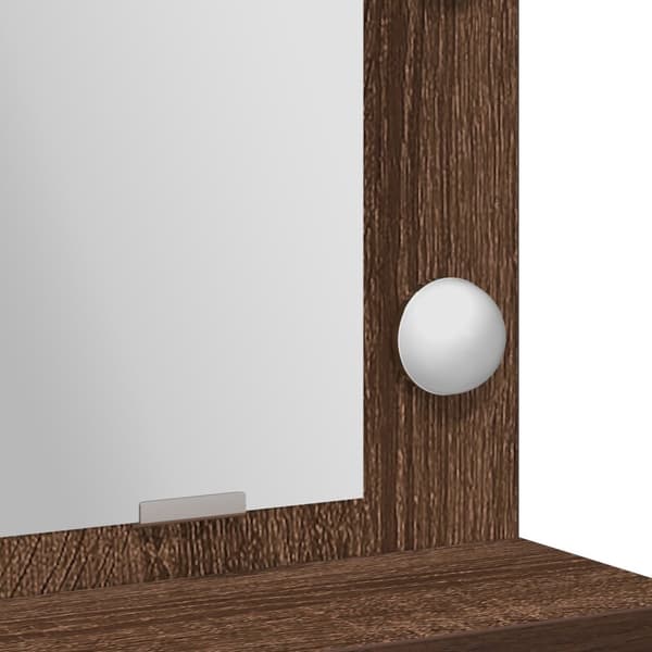 vidaXL Sminkebord med LED Lys - Brun Eik - 50x41x135 cm