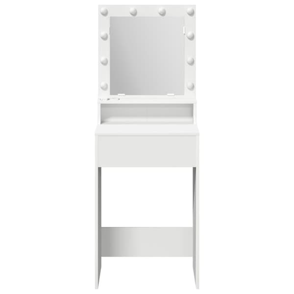 vidaXL Meikkipöytä LED-valoilla, valkoinen, 50x41x135 cm