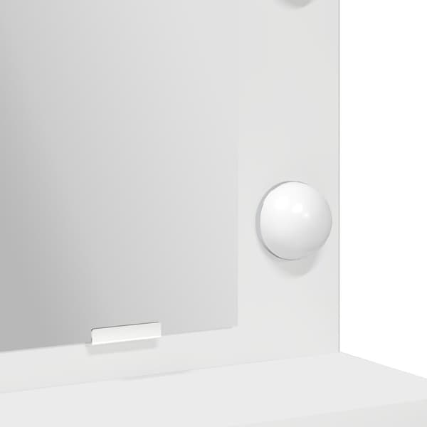 vidaXL Meikkipöytä LED-valoilla, valkoinen, 50x41x135 cm
