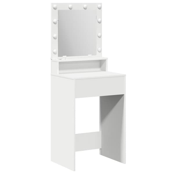 vidaXL Vit Konstruerat trä 50 x 41 x 135 cm Spegel Sminkbord