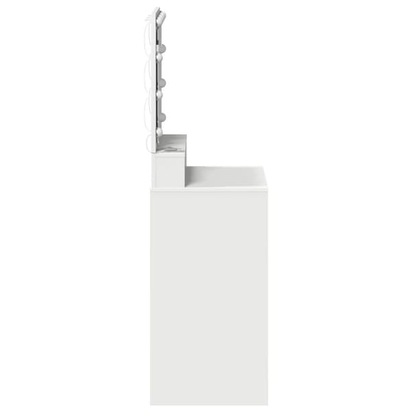 vidaXL Vit Konstruerat trä 50 x 41 x 135 cm Spegel Sminkbord