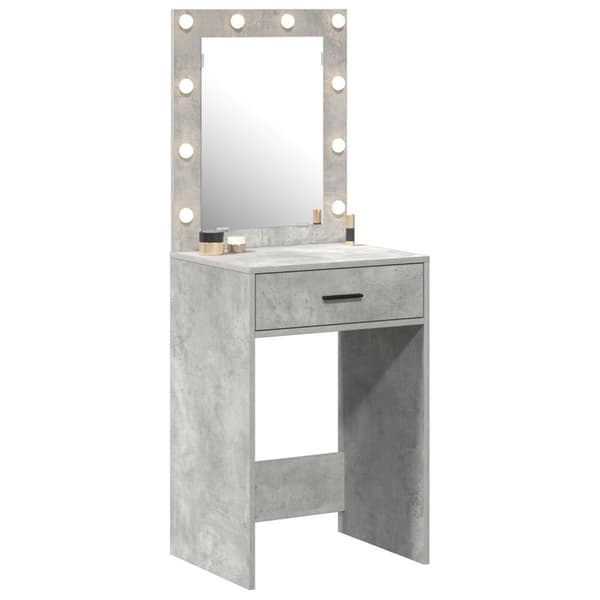 vidaXL Beton grå Spånplade 50 x 41 x 135 cm Spejl Moderne Makeupbord