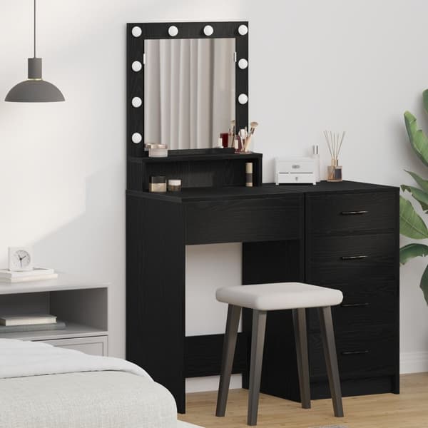 vidaXL Svart ek Konstruerat trä 50 x 41 x 135 cm Sminkbord Rektangulär