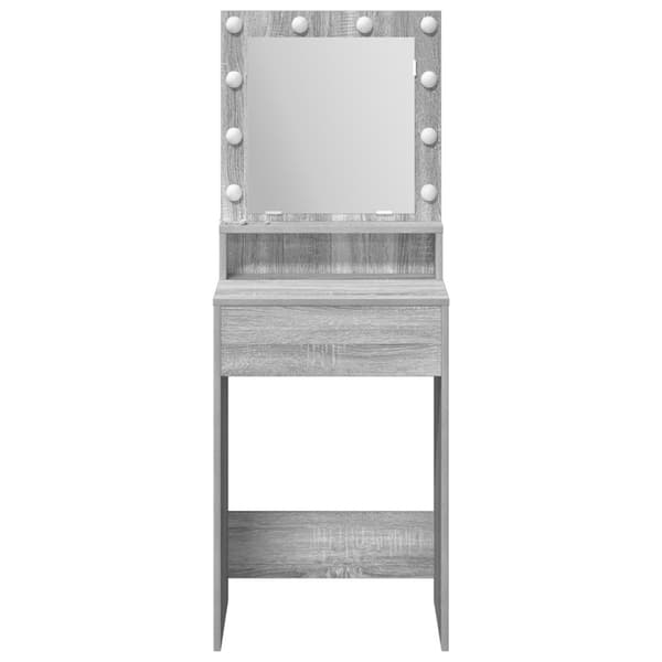 vidaXL Grå Sonoma Spånplade 50 x 41 x 135 cm Spejl Makeupbord