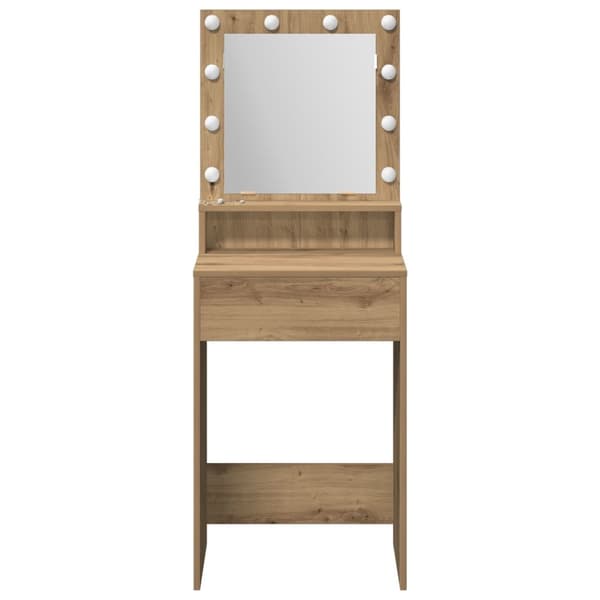 vidaXL Artisan ek Konstruerat trä 50 x 41 x 135 cm Spegel Sminkbord