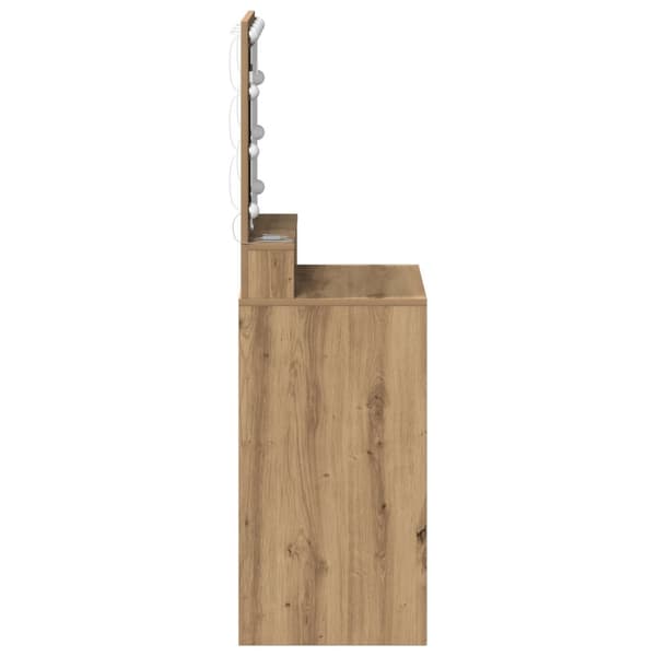 vidaXL Artisan ek Konstruerat trä 50 x 41 x 135 cm Spegel Sminkbord