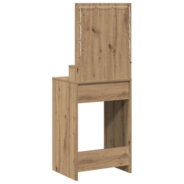 vidaXL Artisan ek Konstruerat trä 50 x 41 x 135 cm Spegel Sminkbord