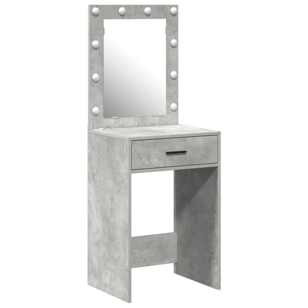 vidaXL Betonggrå Spånskiva 50 x 41 x 135 cm Spegel Modernt sminkbord