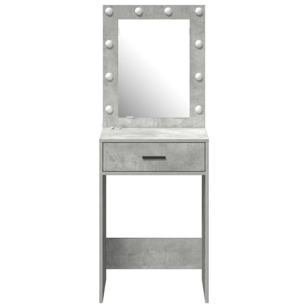 vidaXL Betonggrå Spånskiva 50 x 41 x 135 cm Spegel Modernt sminkbord