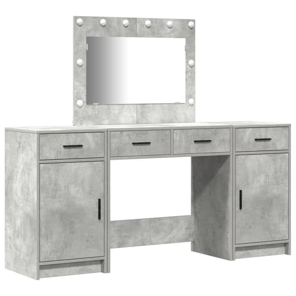 vidaXL Sæt af 3 Beton grå MDF med betonfinish Mellem Dressingbord