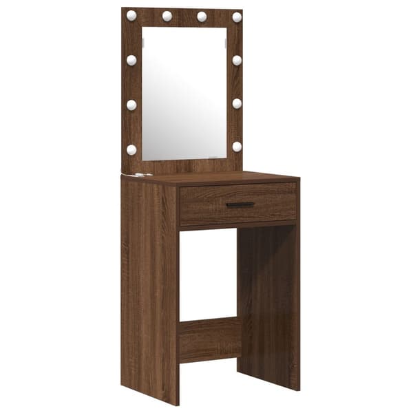 vidaXL Sæt af 2 Brun eg MDF Medium Spejl Vanity unit Rektangulær