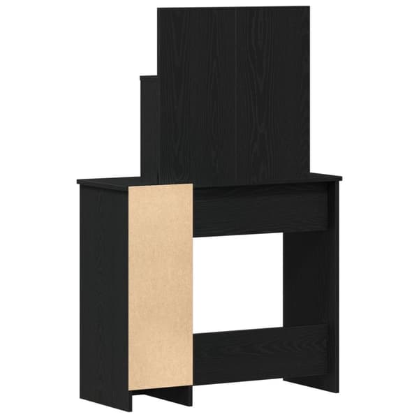 vidaXL Svart Eikebord med Speil - 86,5 x 35 x 136 cm