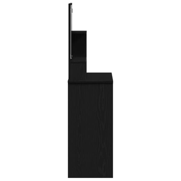 vidaXL Svart Eikebord med Speil - 86,5 x 35 x 136 cm