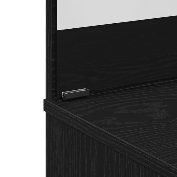 vidaXL Svart Eikebord med Speil - 86,5 x 35 x 136 cm