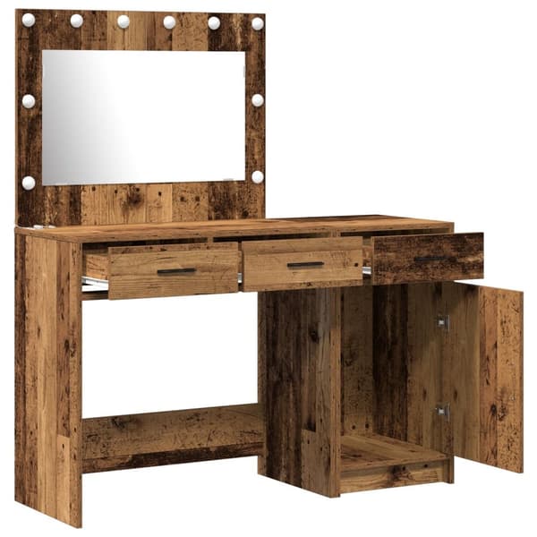 vidaXL Sæt af 2 Gammelt træ Træ Kompakt Hylder Dressing Table