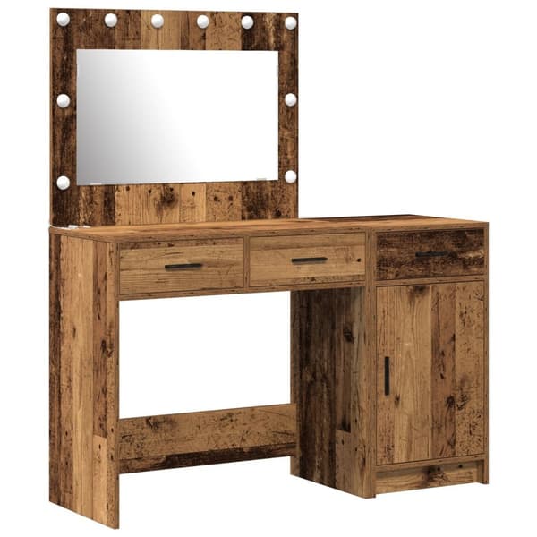 vidaXL Sæt af 2 Gammelt træ Træ Kompakt Hylder Dressing Table