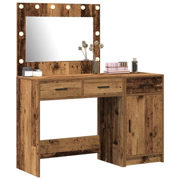 vidaXL Sæt af 2 Gammelt træ Træ Kompakt Hylder Dressing Table