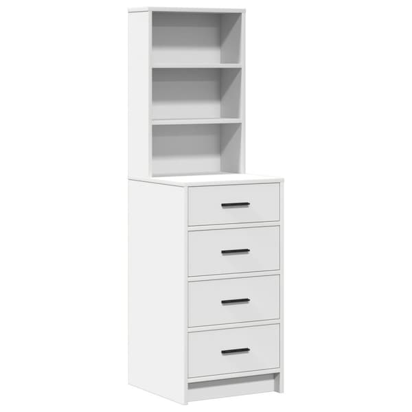 vidaXL Sæt af 2 Hvid Træ, glas Standard Spejl Moderne makeup højskab