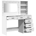 Miniatyrbillede 6 af 11: vidaXL Sæt af 2 Hvid Træ, glas Standard Spejl Moderne makeup højskab