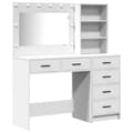 Miniatyrbillede 7 af 11: vidaXL Sæt af 2 Hvid Træ, glas Standard Spejl Moderne makeup højskab