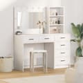 Miniatyrbillede 2 af 11: vidaXL Sæt af 2 Hvid Træ, glas Standard Spejl Moderne makeup højskab