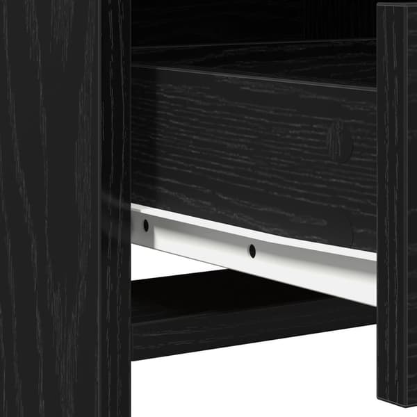 vidaXL 2-osainen Meikkipöytäsetti LED-valoilla Mustasta Teknillisestä Puusta