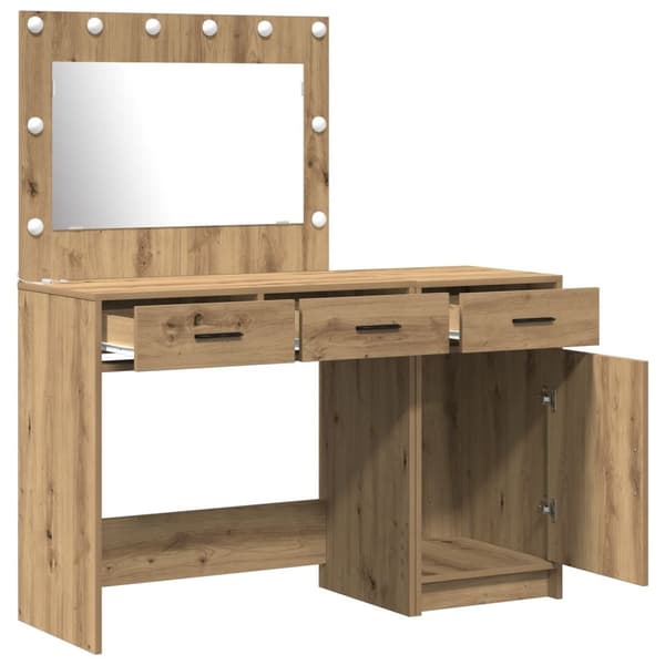 vidaXL Sæt af 2 Artisan eg Konstrueret træ Medium Dressing Table